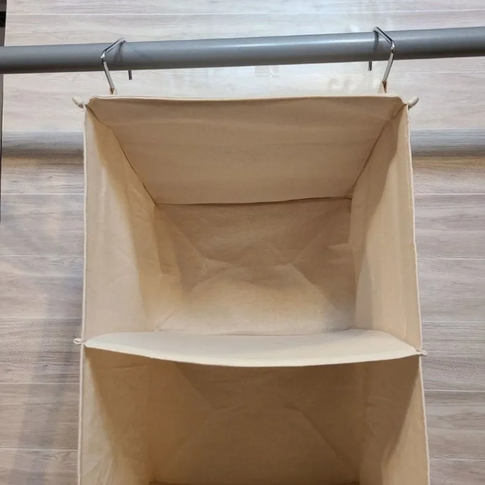 Container Store 6 Compartment Hanging Closet Organizer Canvas Shelves Storage